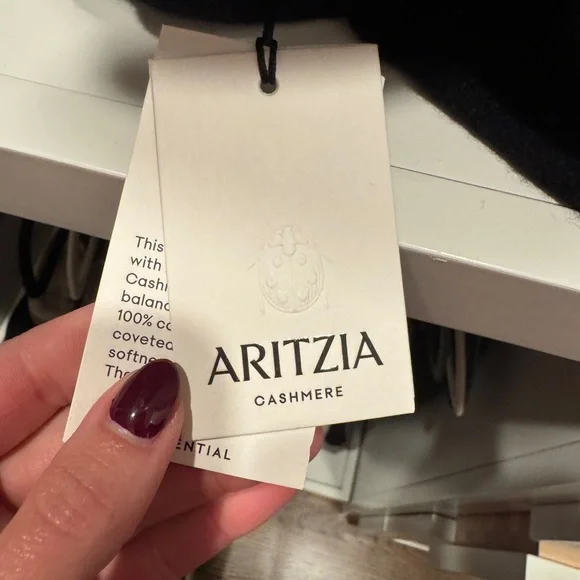 ARITZIA Essential V Neck Shrunken Cashmere Pullover Sweater - Picture 9 of 10